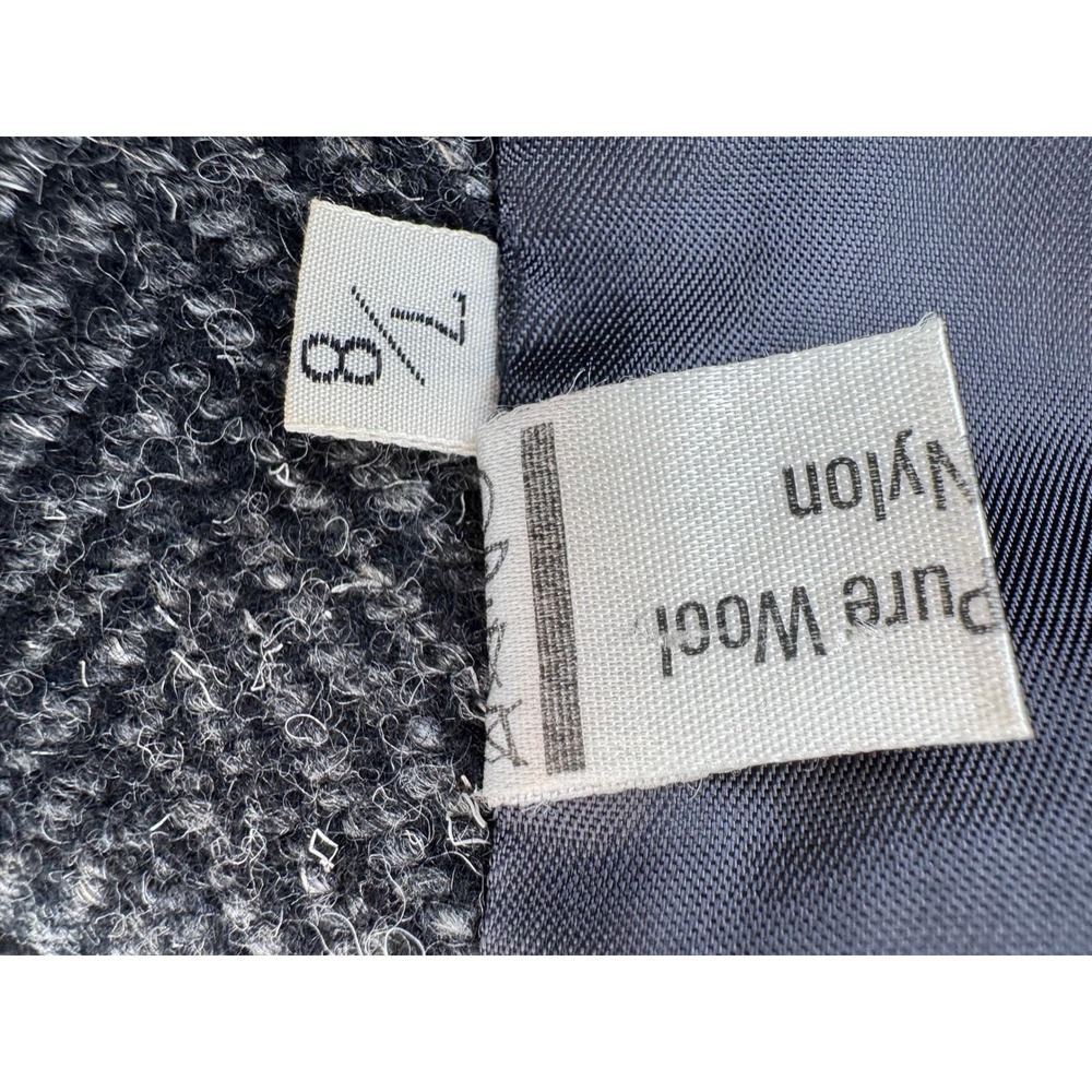 Vintage International Scene Herringbone Wool Blend Button Coat Women 7/8 Austria - Picture 5 of 14